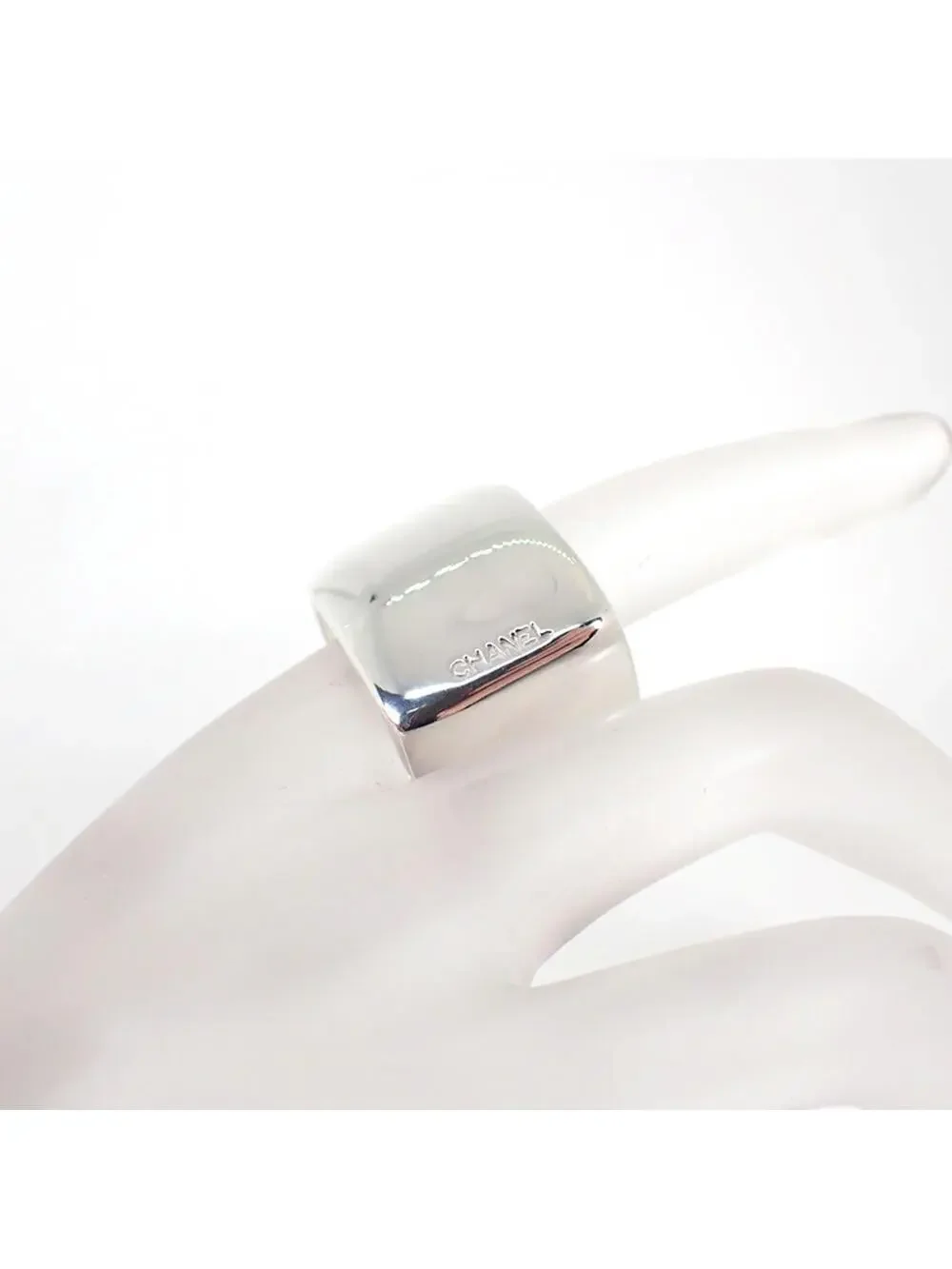 Chanel Band Ring Sterling Silver #266413C82B